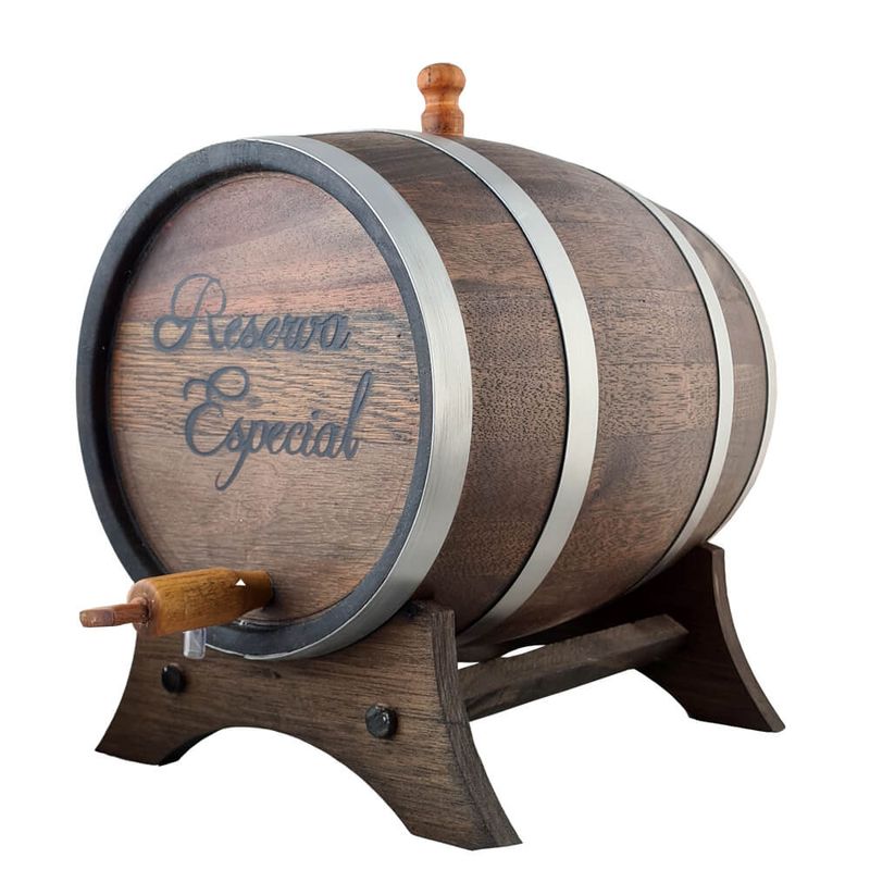 Barril de Carvalho e Jequitibá Reserva Especial 10 Litros (Personalizamos nome)