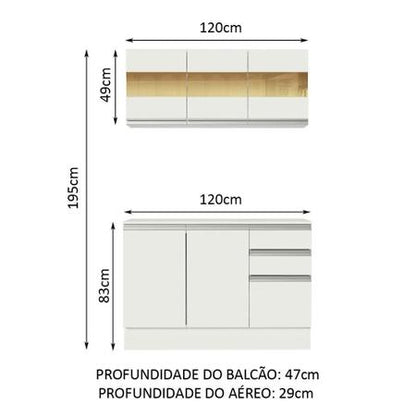Armário de Cozinha compacto 1,20 cm 100%mdf.